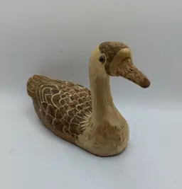 Vintage Corn Husk and Wood Duck Decoy