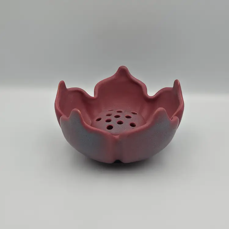 Vintage Van Briggle Art Pottery Bowl Lotus Flower with Flower Frog