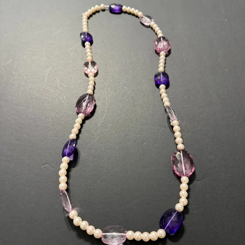Beaded Necklace With Faux Pearls