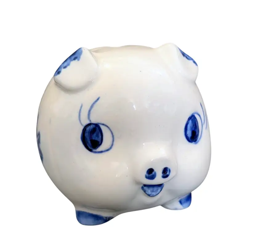 Vintage Delft Las Vegas Ceramic Piggy Bank