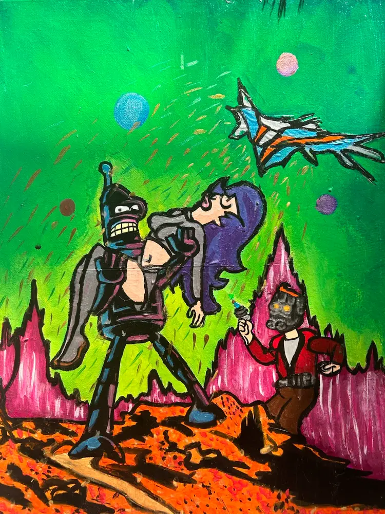 Guardians Of Futurama Mashup Painting
