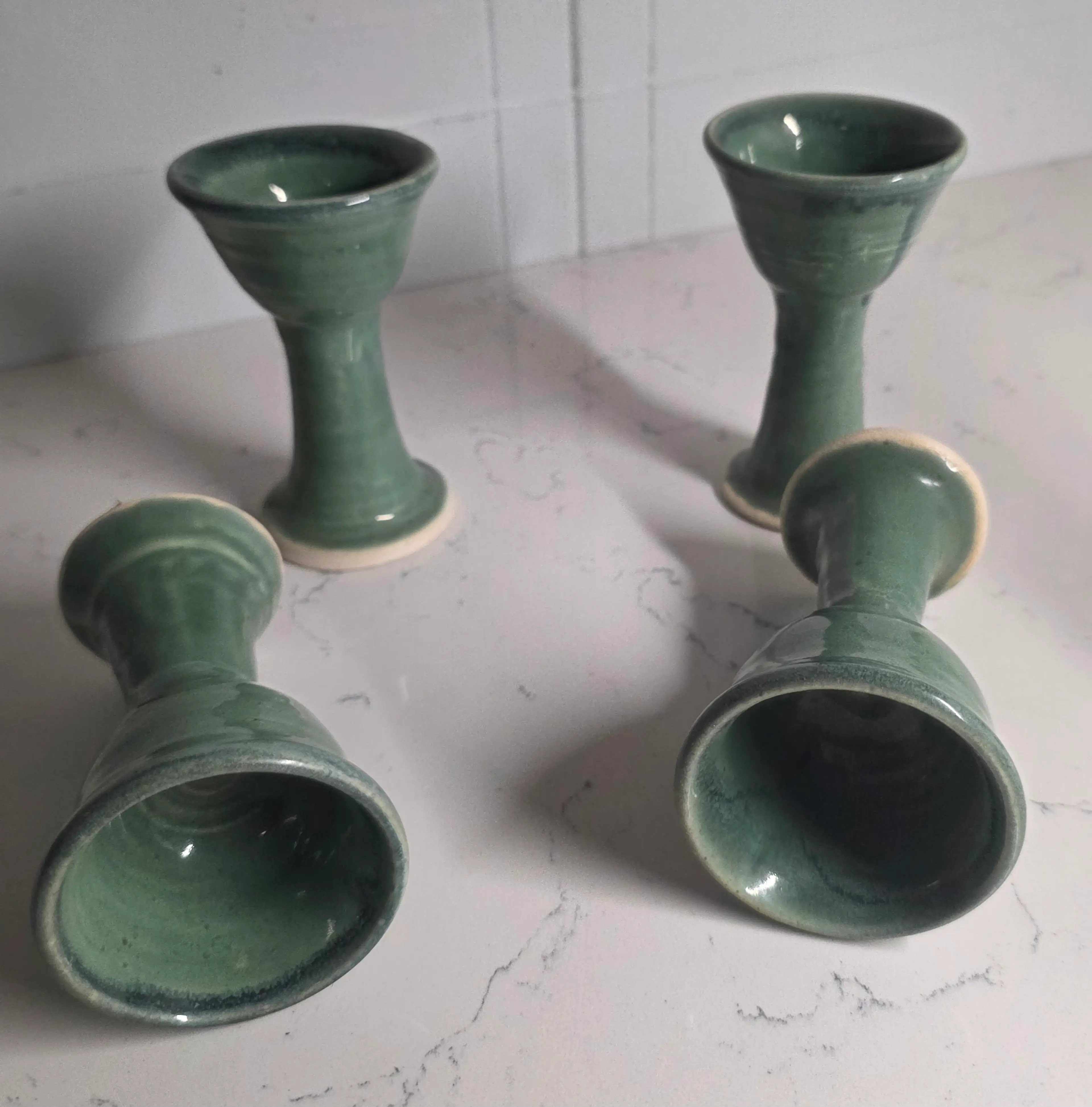 Set of 4 Handmade Goblets-Turquoise