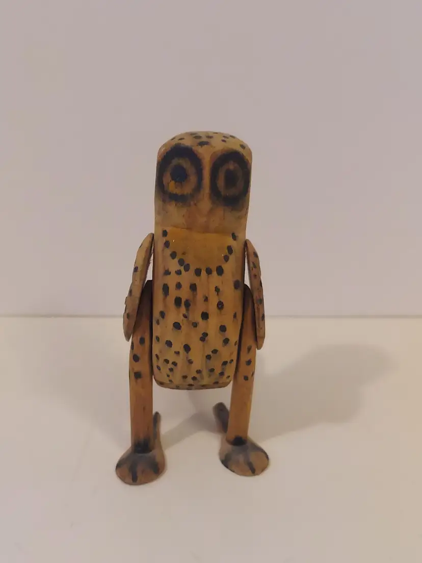 Hand Carved Wooden Owl Figurine Guatemala