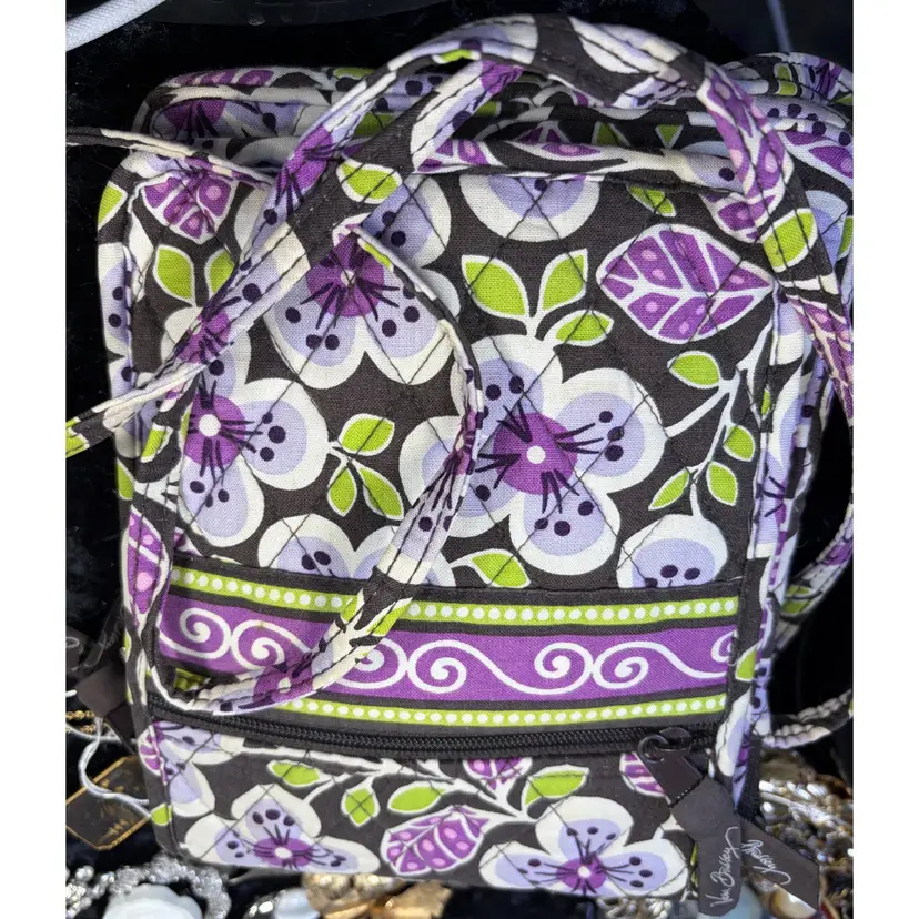 Vera Bradley Purple Floral Quilted Crossover Purse