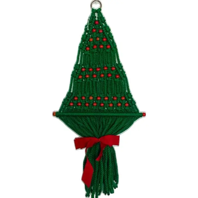 Macrame Christmas Tree With Wooden Beads Super Cute
