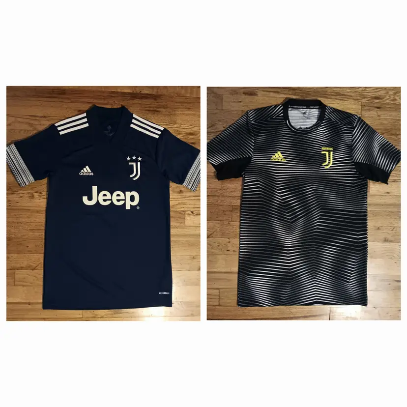 adidas Juventus #7 Ronaldo 2020/21 Away 2018-2019 Pre Match 2 Soccer Jersey Lot Small