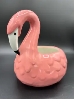 Pink Flamingo Bird Planter