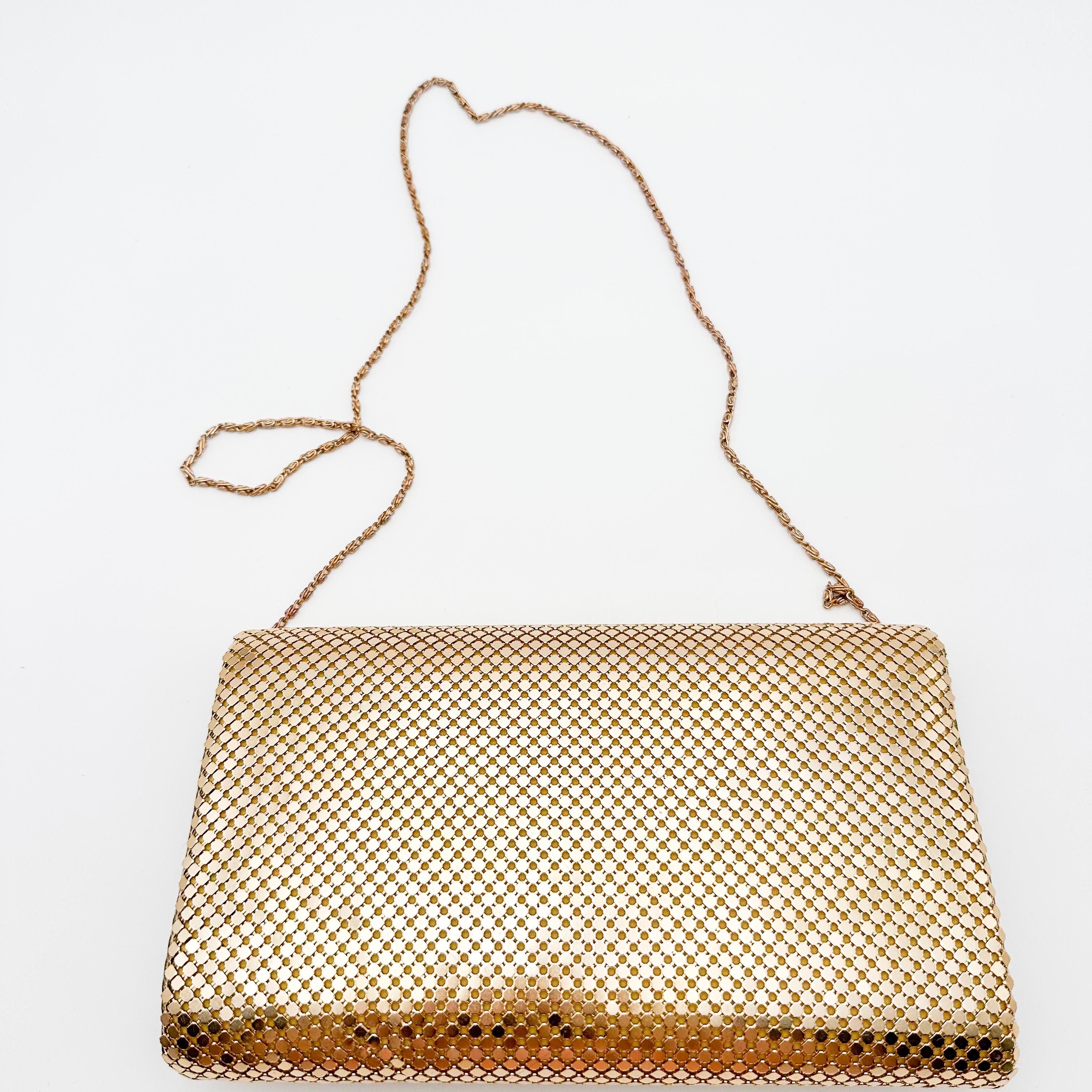 Niknax · Vintage Gold Tone Mesh Clutch Handbag Purse Chain Strap