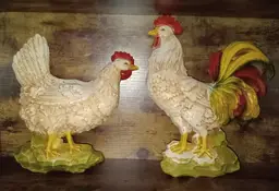1970s Homco Hen and Rooster Wall Hangings