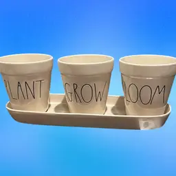 Rae Dunn Plant Grow Bloom Flower Pot