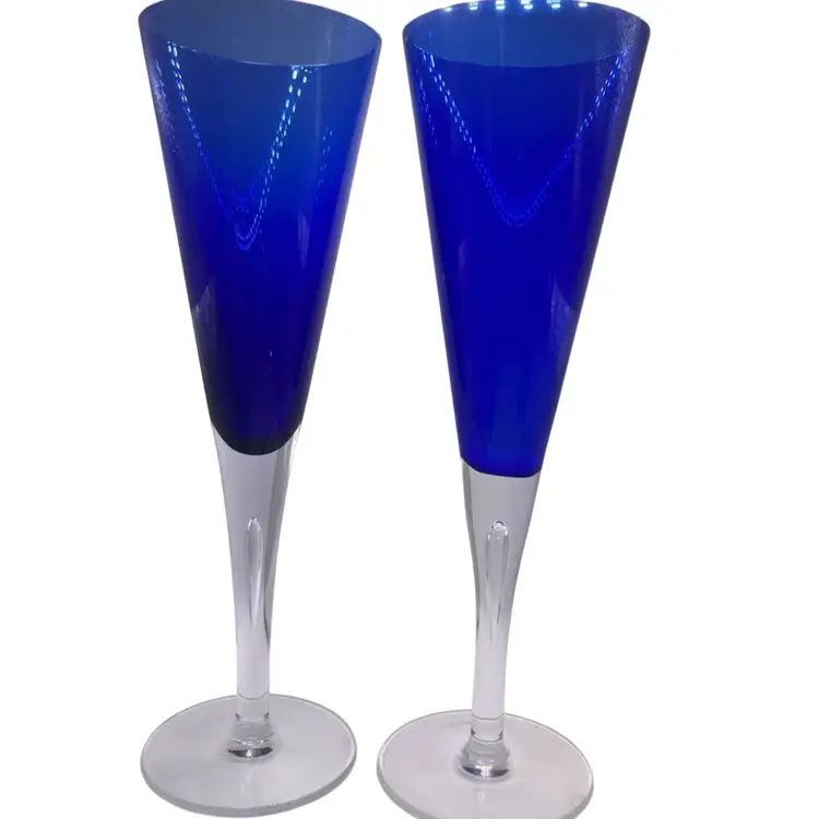 Block Stockholm Polish Cobalt Champagne Flutes