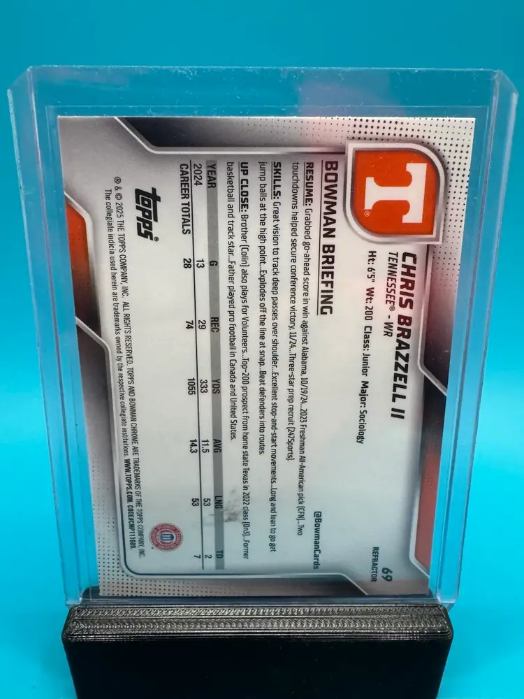 Chris Brazzell 1st Bowman Chrome U Refractor Tennessee Volunteers