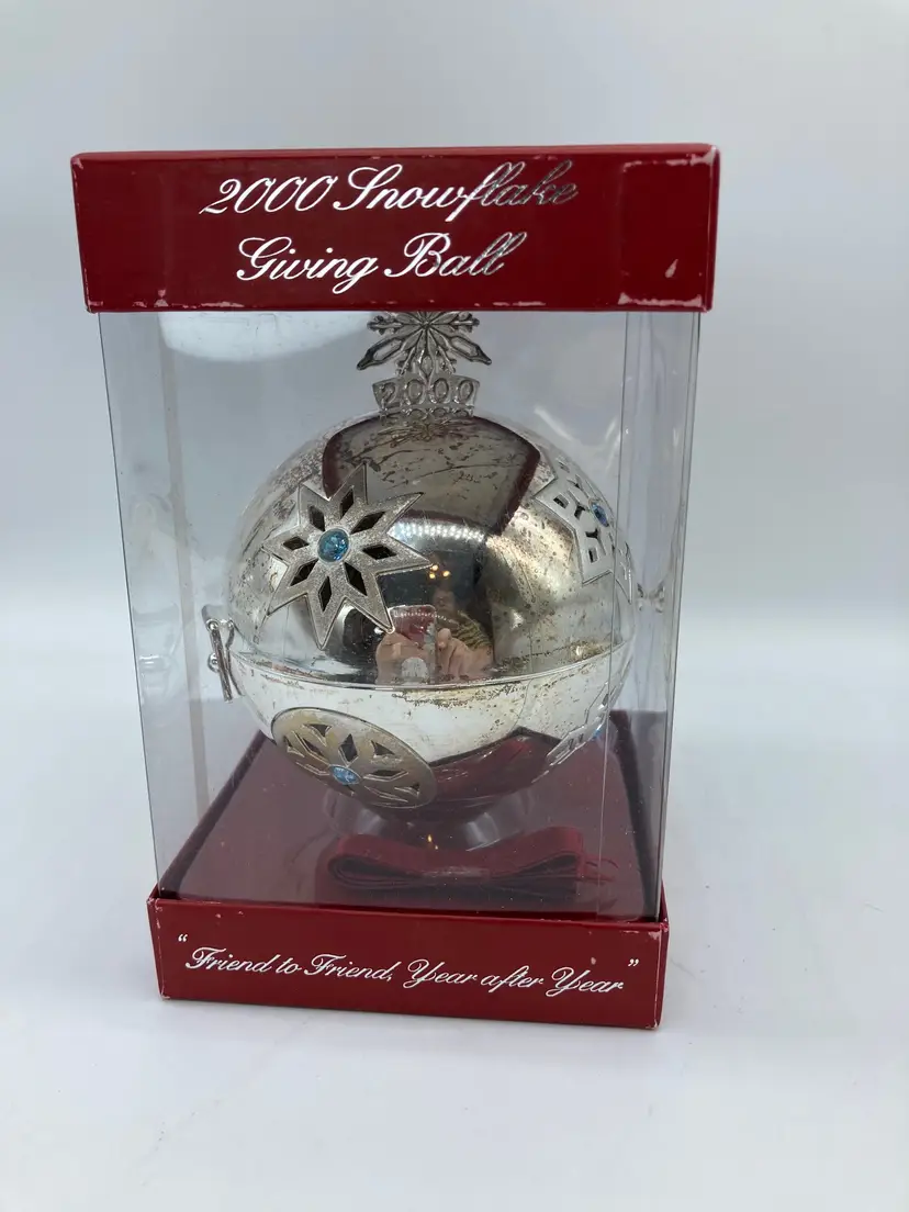 Lenox 2000 Snowflake Giving Ball Christmas ornament, Silver Plated, 5 available