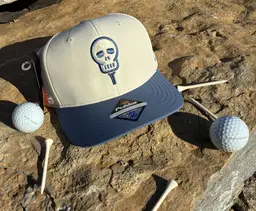 Killer Hook Golf Hat (Cream Hat w. Slate Bill & Logo)