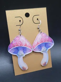 Valentine Inspired Mushroom Earrings