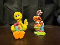 Vintage Ceramic Sesame Street Easter Big Bird & Ernie Figurines