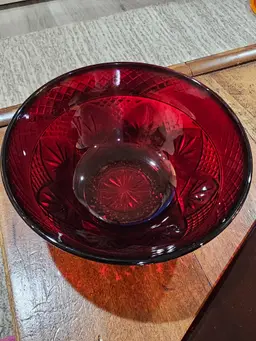 Vintage Ruby Red Glass Bowl Set