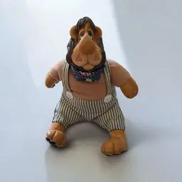 Vintage Russ Berrie Lion L. Richie Plush Toy | 1980s Stuffed Animal | Adorable Lion in Overalls