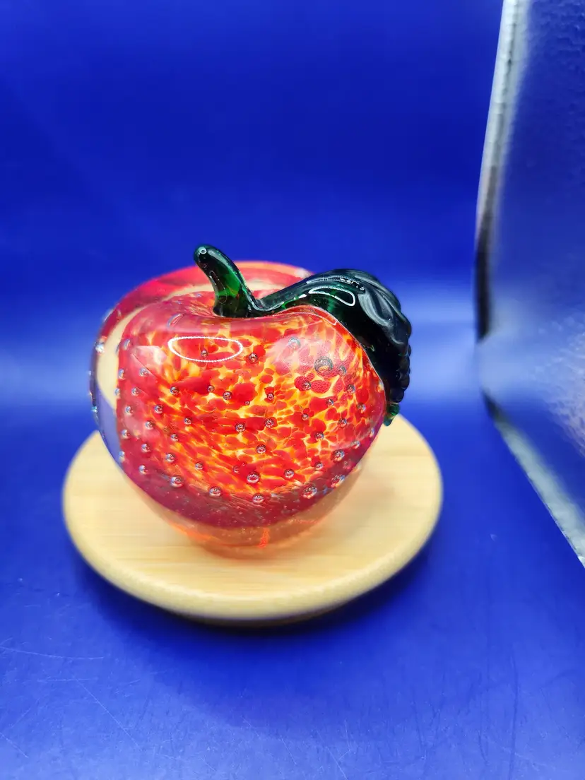 Lenox Glass Apple Paperweight - Orchard Glory 1990s