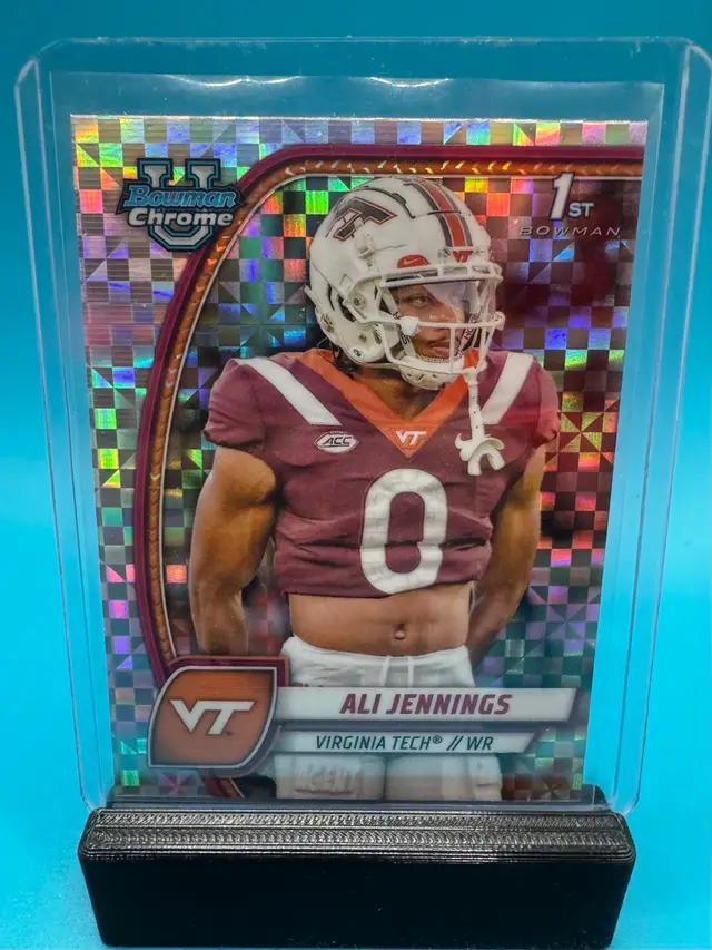 Ali Jennings 1st Bowman Chrome U X-Fractor Virginia Tech Hokies