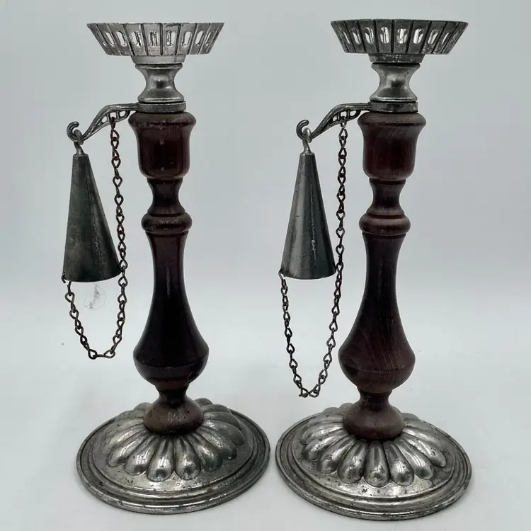 2 MCM Dilly Candle Holder With Chained Snuffers