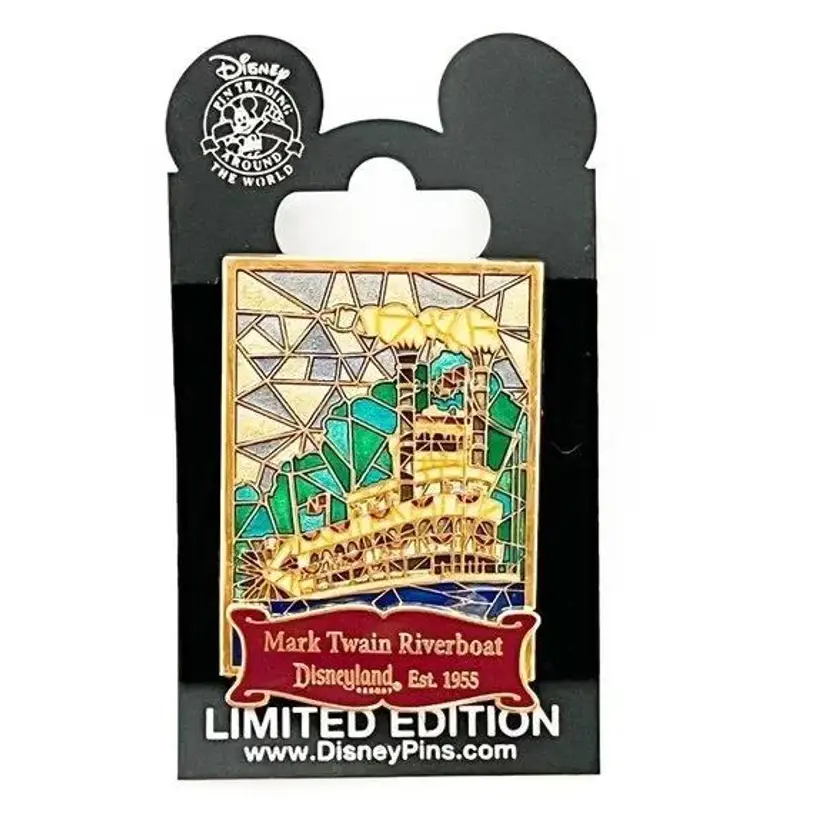 Disney Cast Exclusive Disneyland Mark Twain Riverboat Stained Glass Pin