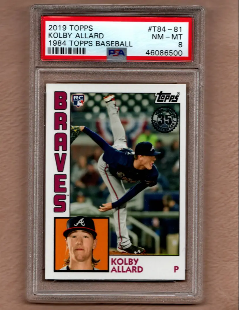 Kolby Allard 2019 Topps #84-81 1984 Topps Baseball Atlanta Braves RC PSA 8