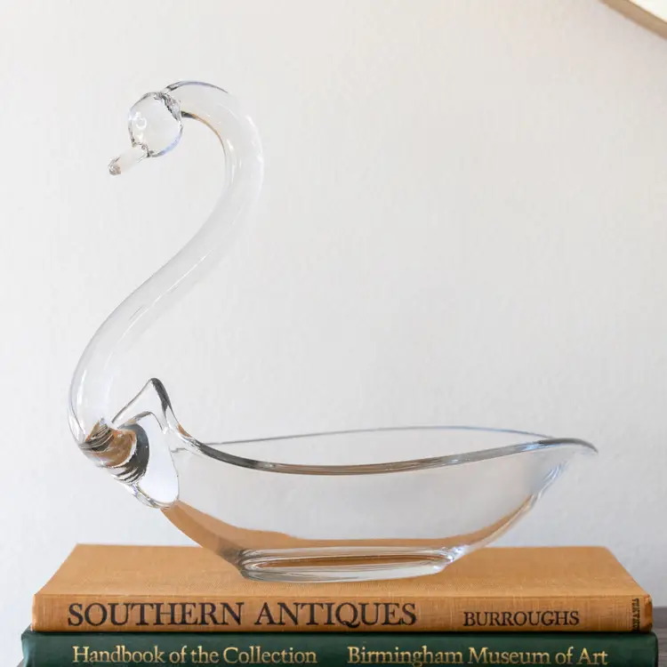 Unique Vintage Murano-Style Swan Dish