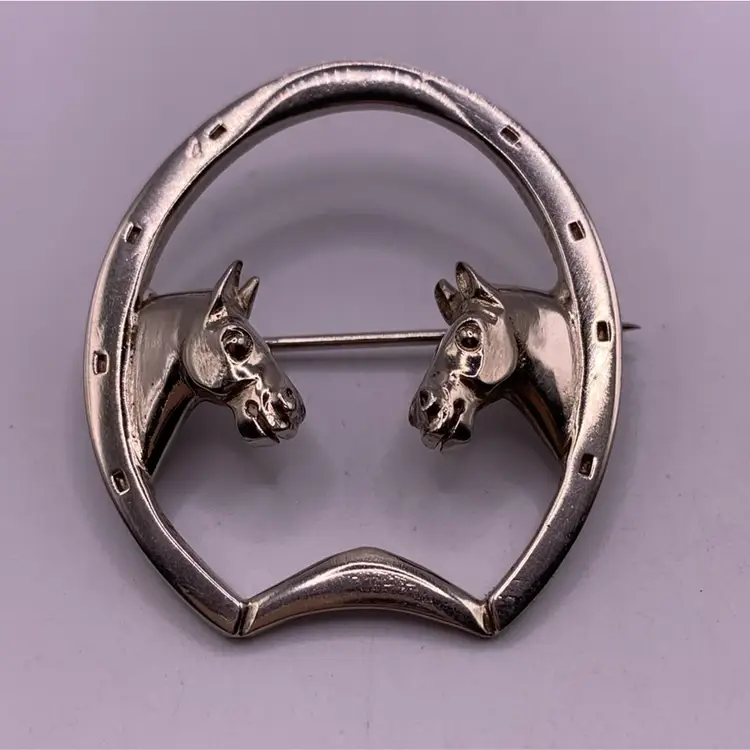 Gorgeous two Horse Brooch 1 3/4” High