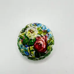 Vintage Cottage Floral Trinket Box Lidded, by Crownford, Made in England