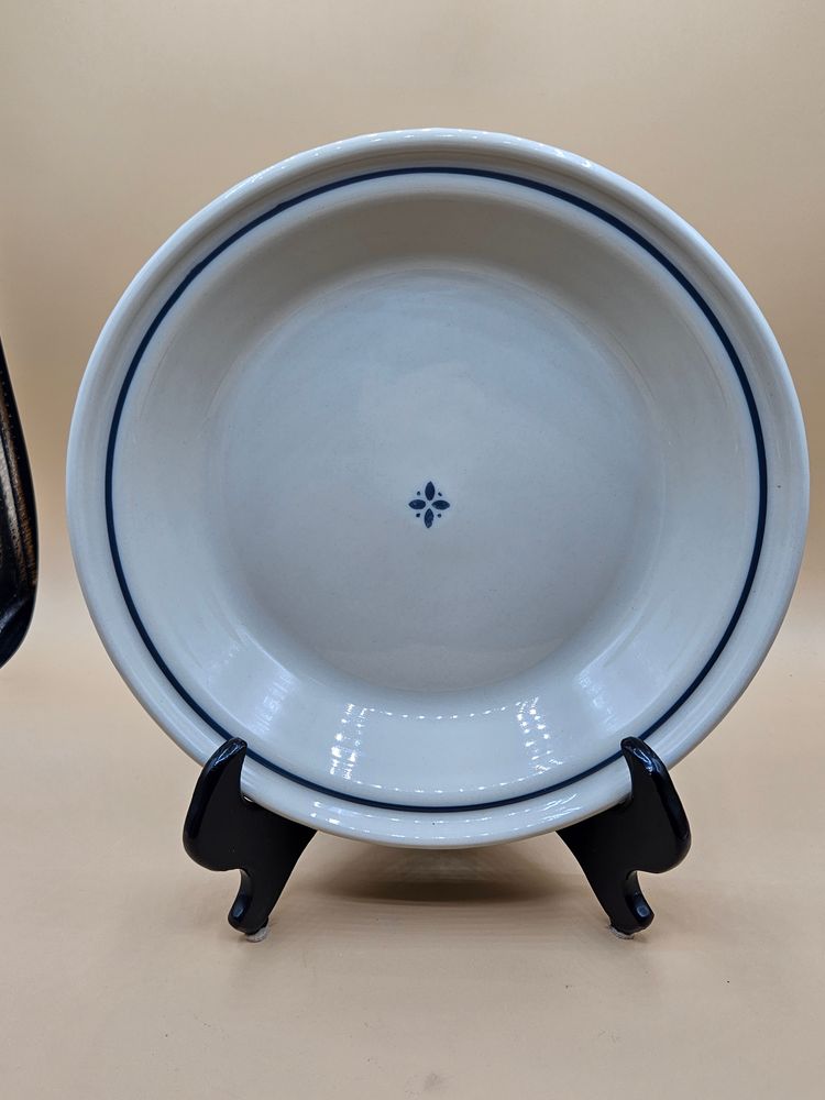 Longaberger Pottery Woven Traditions White & Blue Pie Plate 10"