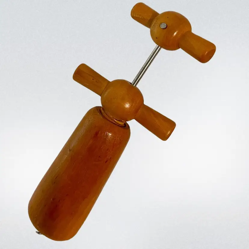 Vintage French Wood Corkscrew Wine Bottle Opener