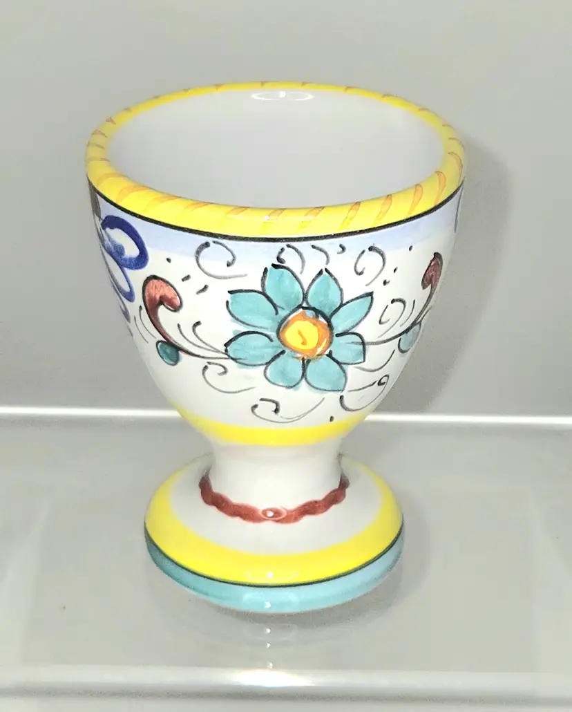 Deruta Egg Cup Italian Hand Painted VTG Marked