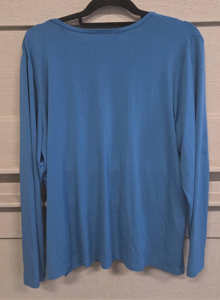 Susan Graver Women's Basic V-Neck Long Sleeve Top Size Large