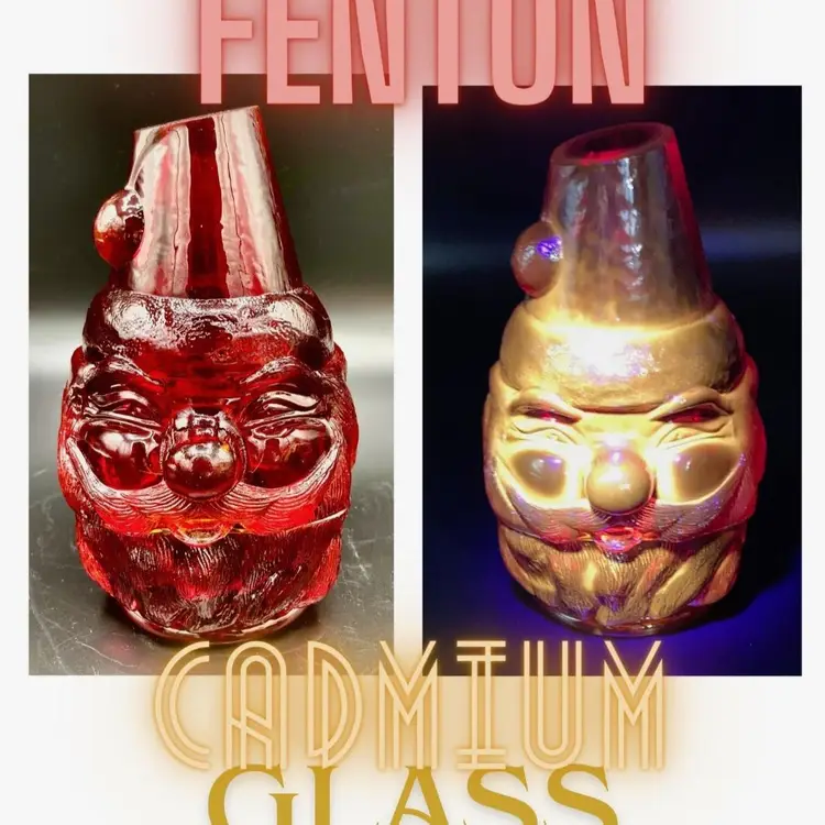 Fenton Ruby Glass Santa Fairy Lamp