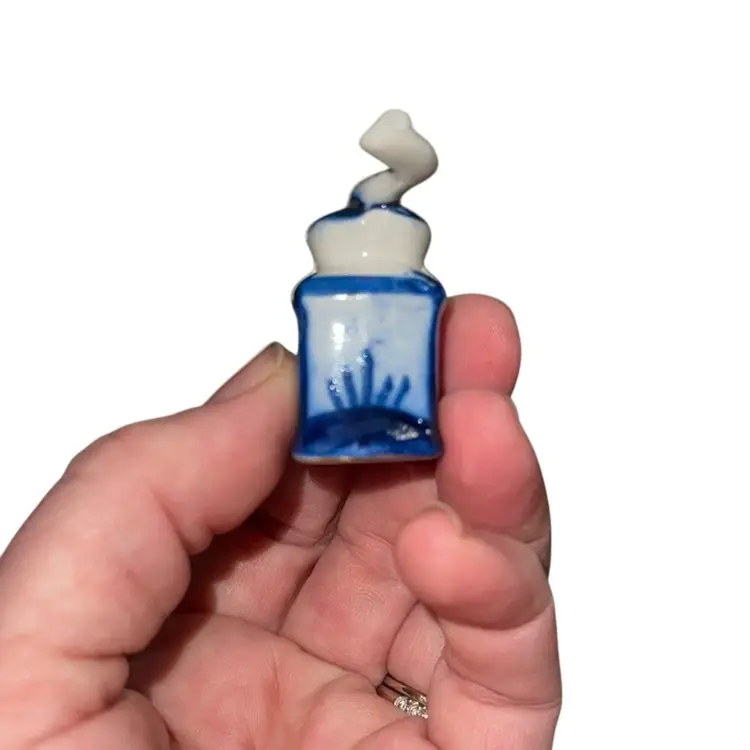 #01 - Vintage Small Blue And White Ceramic Teapot Made In Korea