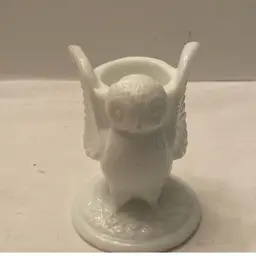 Westmoreland White Milk Glass Owl Toothpick Holder