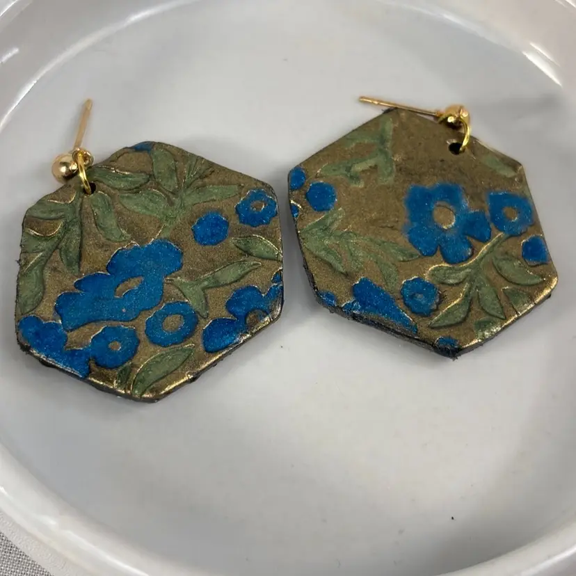 Clone Inspired Blue Gold Earrings