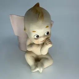 Vintage 1960’s Lefton Matte Bisque Kewpie Pink Planter #KW275 Japan