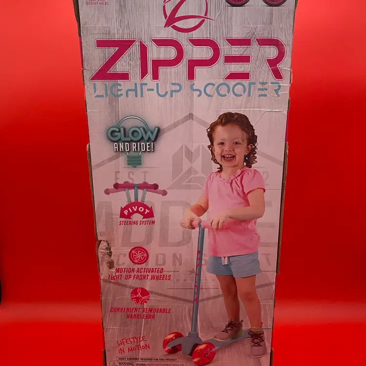 Zipper Kid's Teal & Pink Light-Up Scooter - New - 3 Wheels, 3+yr, 44 lb Max