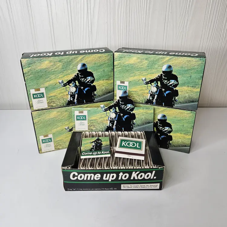 Lot of 5 Vintage 1980s Kool Cigarette Matchbook Display Boxes each w/ 50 Matchbooks