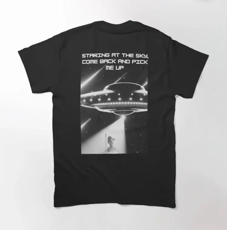 BACK PRINT Tortured Poet Short Sleeve Preshrunk Cotton Tee S-5X//space Aesthetic