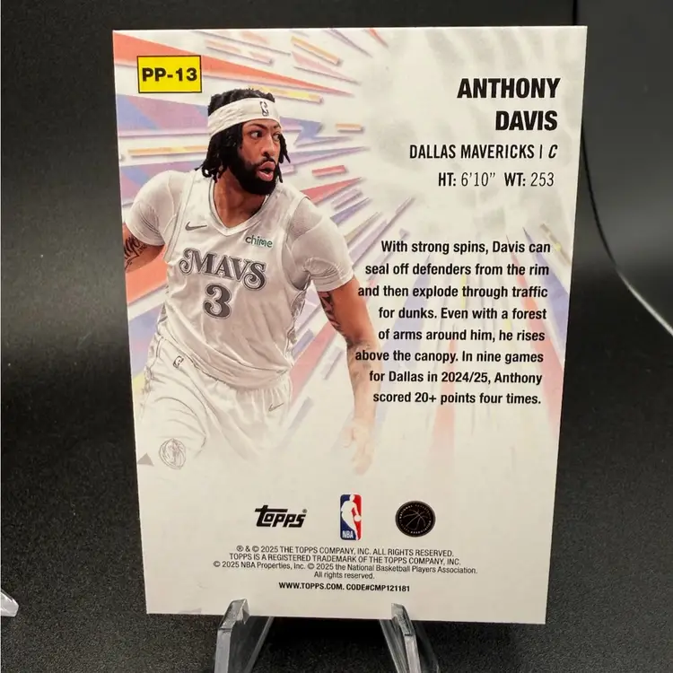 Anthony Davis Power Players Blue #/150 2025-26 Topps NBA Dallas Mavericks