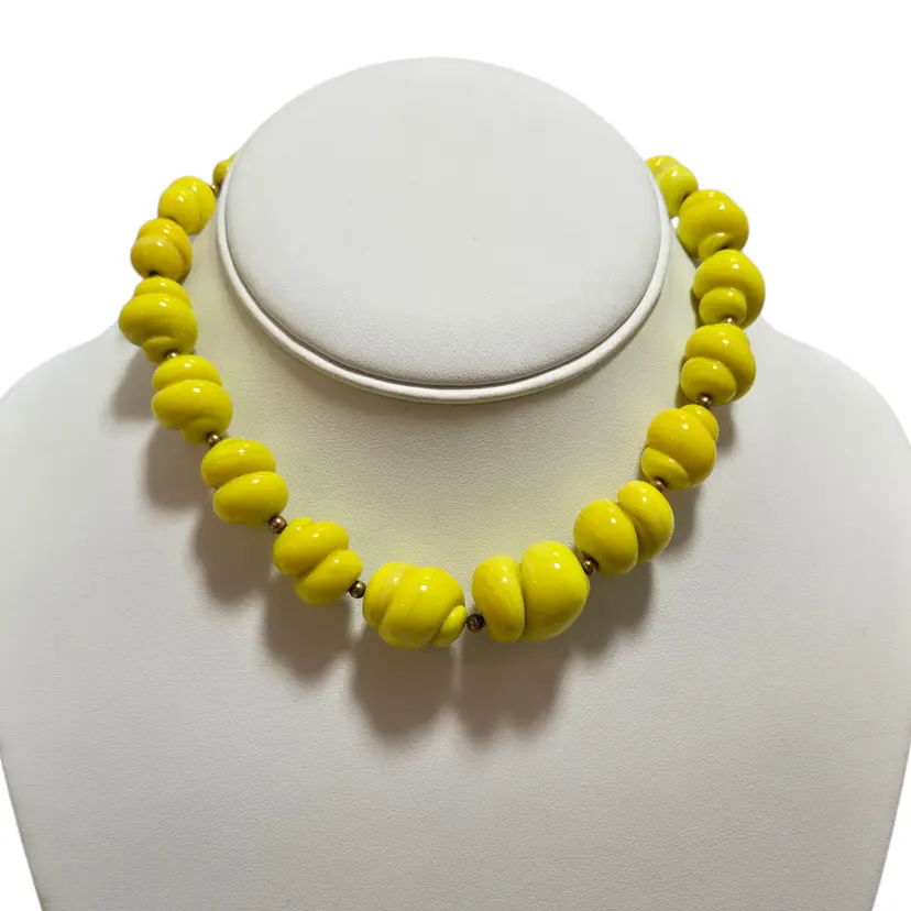 Vtg Twist Art Glass 50s Statement Necklace