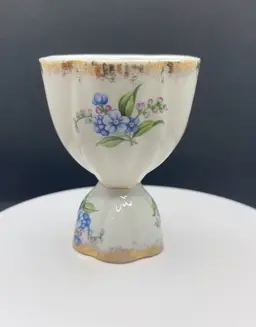 Blue Floral Forget Me Not Bone China Large Egg Cup Gold Gilt Rim And Base