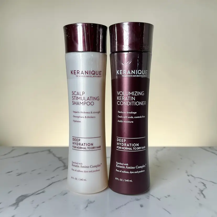 Keranique Scalp Stimulating 8oz Shampoo & Volumizing Conditioner NEW