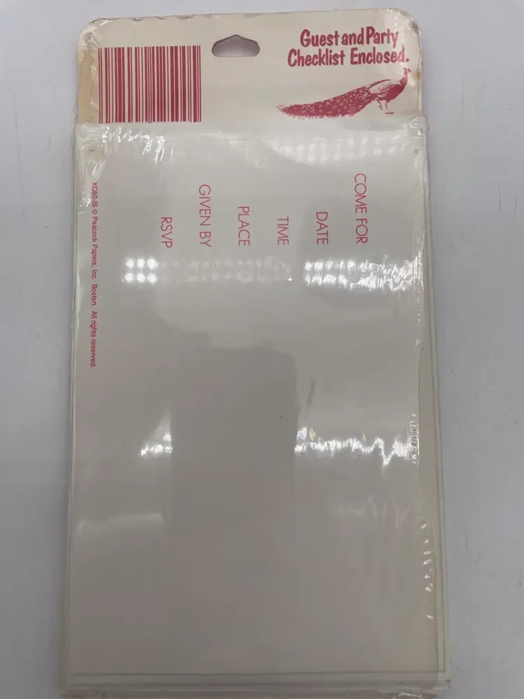 Package Of 8 Vintage Christmas Themed Party Invitations