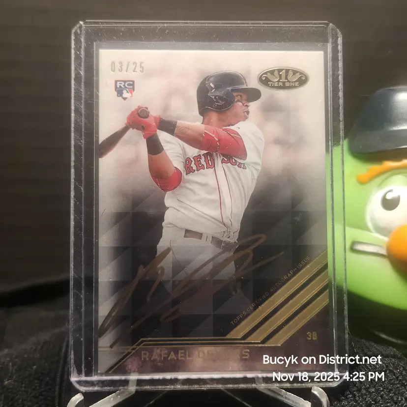2018 Topps Tier One Black Auto - Rafael Devers Boston Red Sox 3/25