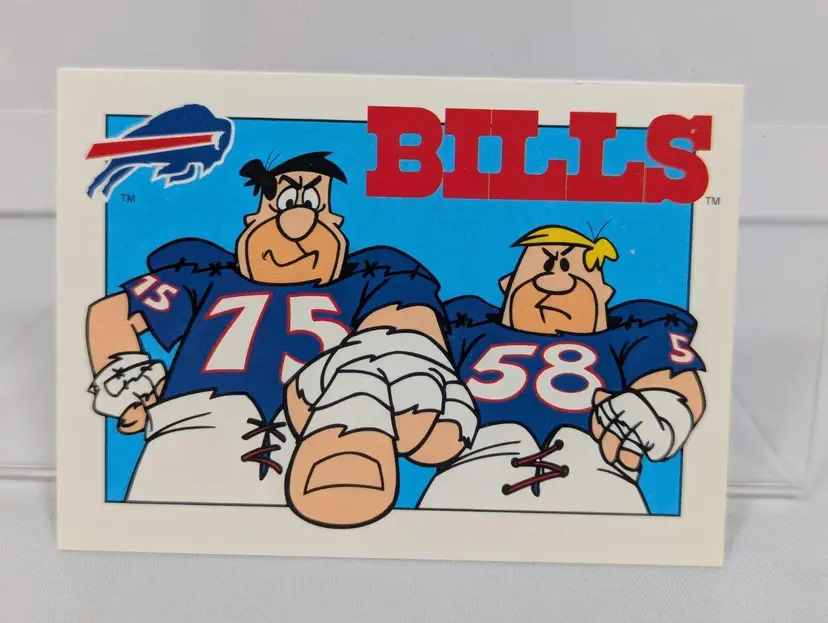 1993 Buffalo Bills Cardz Flintstones NFL PROTOTYPE - #3 with 1992 Team Stats