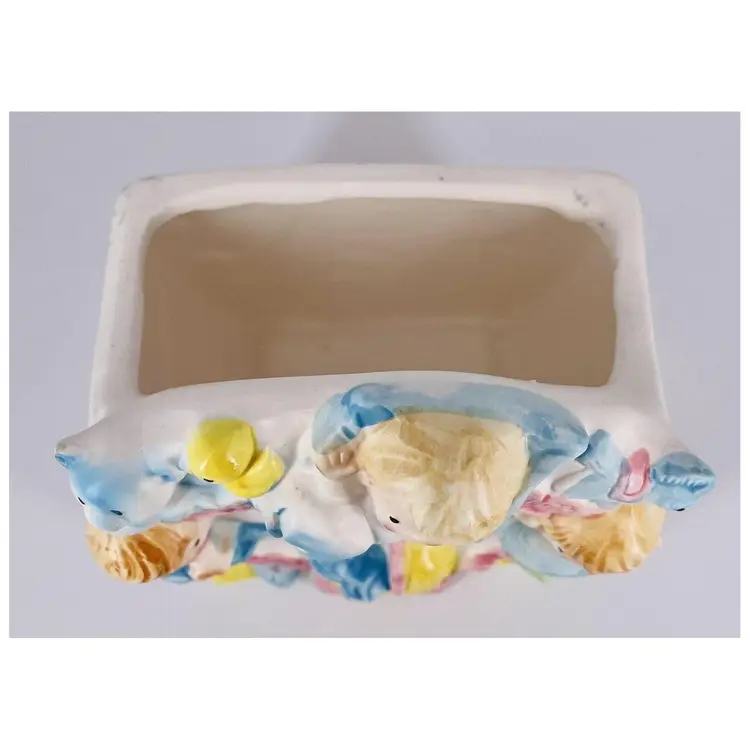 Vintage NAPCO Napcoware Planter Clock Face with Babies Animals and ABCs 9729